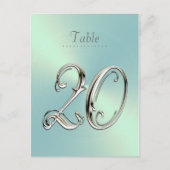 Mint Green Sheen Table Number Briefkaart (Voorkant)