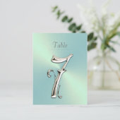 Mint Green Sheen Table Number Briefkaart (Staand voorkant)