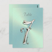 Mint Green Sheen Table Number Briefkaart (Voorkant / Achterkant)