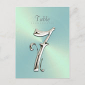 Mint Green Sheen Table Number Briefkaart (Voorkant)