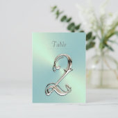 Mint Green Sheen Table Number Briefkaart (Staand voorkant)