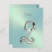 Mint Green Sheen Table Number Briefkaart (Voorkant / Achterkant)