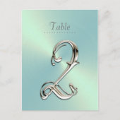 Mint Green Sheen Table Number Briefkaart (Voorkant)