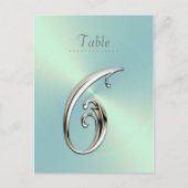 Mint Green Sheen Table Number Briefkaart (Voorkant)