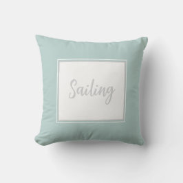 Mint Green Sierkussen met tekst 'Sailing'