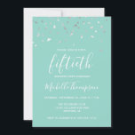 Mint Green Silver Confetti 50th Birthday Party Kaart<br><div class="desc">Dit ontwerp is voorzien van een driehoekig faux zilver-confetti op een groene achtergrond voor munt. Het woord "50e" wordt weergegeven in een elegant wit handschrift. Personaliseer de uitnodiging met de naam van de eer in witte handschrijvende doopvont, samen met de datum, de plaats, en andere details in witte sans serif...</div>