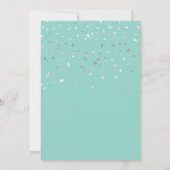 Mint Green Silver Confetti 60th Birthday Party Kaart (Achterkant)