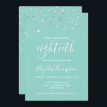 Mint Green Silver Confetti 80th Birthday Party Kaart<br><div class="desc">Dit ontwerp is voorzien van een driehoekig faux zilver-confetti op een groene achtergrond voor munt. Het woord "80ste" wordt weergegeven in een elegant wit handschrift. Personaliseer de uitnodiging met de naam van de eer in witte handschrijvende doopvont, samen met de datum, de plaats, en andere details in witte sans serif...</div>