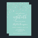 Mint Green Silver Confetti 80th Birthday Party Kaart<br><div class="desc">Dit ontwerp is voorzien van een driehoekig faux zilver-confetti op een groene achtergrond voor munt. Het woord "80ste" wordt weergegeven in een elegant wit handschrift. Personaliseer de uitnodiging met de naam van de eer in witte handschrijvende doopvont, samen met de datum, de plaats, en andere details in witte sans serif...</div>