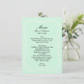 Mint Green Simple Elegance Wedding Menu (Staand voorkant)