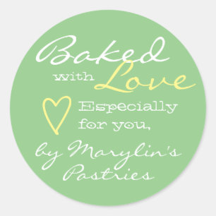 Mint Green Simple Made with Love Heart Pastel Ronde Sticker