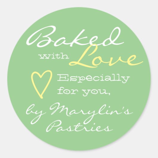 Mint Green Simple Made with Love Heart Pastel Ronde Sticker (Voorkant)