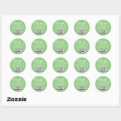 Mint Green Simple Made with Love Logo Sjabloon Ronde Sticker (Vel)