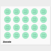 Mint Green Sjabloon Happy Birthday Text Stippen Ronde Sticker (Vel)