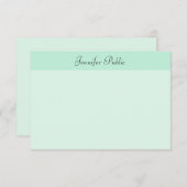 Mint Green Sjabloon legant handgeschreven script (Voorkant / Achterkant)
