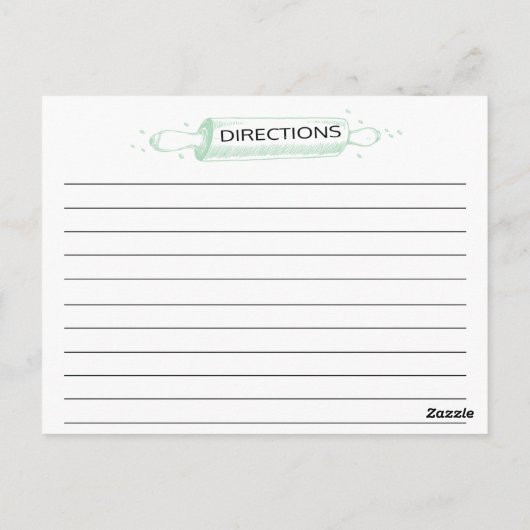 Mint Green Sketched Kitchen Tools Recipcards Briefkaart (Achterkant)