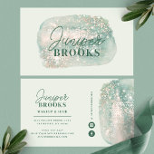 Mint Green Social Media Eenvoudige Glitter Waterve Visitekaartje