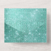 Mint Green Sparkle All In One Uitnodiging (Achterkant)