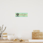 Mint Green Sparkle Family Tree Reunion Banner Poster (Keuken)