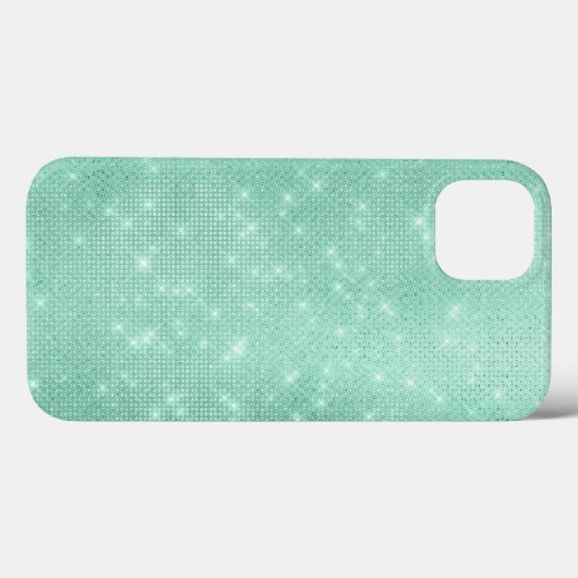 Mint Green Sparkle Glitter Girly Glam Case-Mate iPhone Case (Achterkant (horizontaal))