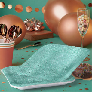 Mint Green Sparkle Papieren Bordje