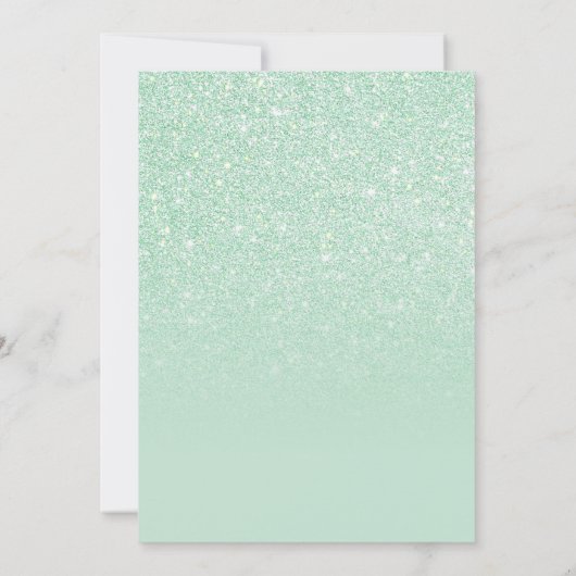 Mint Green Sparkly Glitter Ombre Photo Afstuderen Kaart (Achterkant)