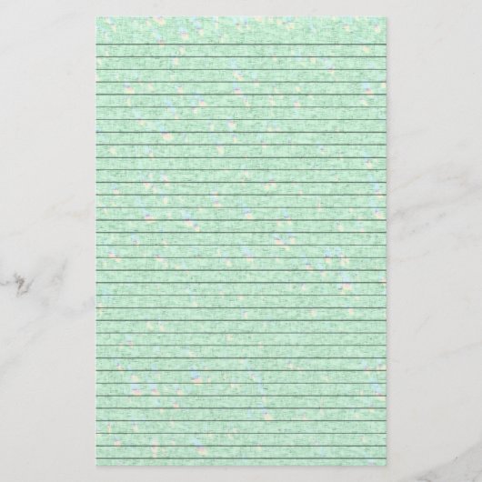 Mint Green Speckled Stationery met optionele lijne Briefpapier (Voorkant)