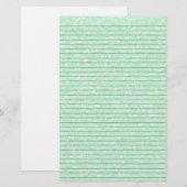 Mint Green Speckled Stationery met optionele lijne Briefpapier (Voorkant / Achterkant)