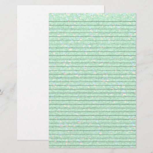 Mint Green Speckled Stationery met optionele lijne Briefpapier (Voorkant / Achterkant)