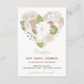 Mint Green Spring Heart Flowers Reception Kaart (Voorkant)
