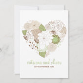 Mint Green Spring Heart Flowers Weddenschap Kaart (Achterkant)