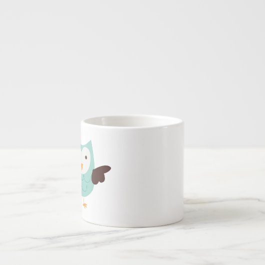 Mint Green Spring Owl Espresso Kop (Voorkant)