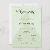 Mint Green & Steel Charro Silhouette Quinceanera Kaart (Voorkant)