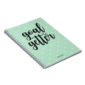 Mint Green-Stippen | Goal Getter Notitieboek (Rechterzijde)
