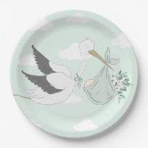 Mint Green Stork Baby shower