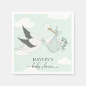 Mint Green Stork Baby shower Servet (Voorkant)