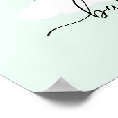 Mint Green Stork Baby shower Welkom Poster (Hoek)