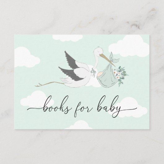 Mint Green Stork Books Request Insert Kaart (Achterkant)