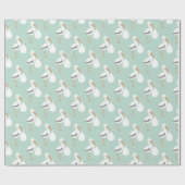Mint Green Stork Pattern Cadeaupapier (Vlak)
