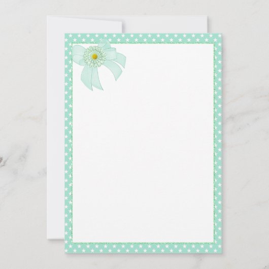 Mint Green Stripe Baby shower Invitation Kaart (Achterkant)