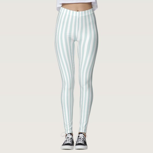 Mint Green Stripe Leggings (Voorkant)