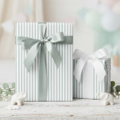 Mint Green Striped Baby shower Cadeaupapier