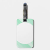 Mint Green Striped Modern Monogram Sjabloon Bagagelabel (Achterkant verticaal)
