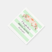 Mint Green Stripes Floral Vrijgezellenfeest servet (Hoek)