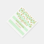 Mint Green Stripes Gouden Confetti Baby shower Servet (Hoek)