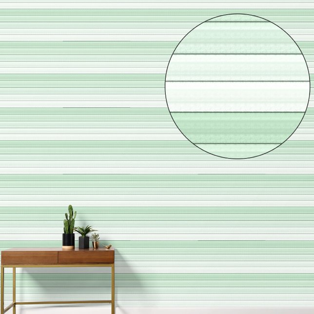 Mint Green Stripes Minimalistische moderne pastell Behang (Creator heeft geüpload)