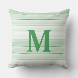 Mint Green Stripes Minimalistische moderne pastell Buitenkussen