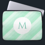 Mint Green Stripes Modern Monogrammed Trendy Laptop Sleeve<br><div class="desc">Mint Green Stripes Modern Monogrammed Trendy Sjabloon laptophoes.</div>