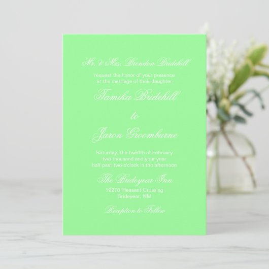 Mint Green Stylish Complementary Color Wedding Kaart (Staand voorkant)