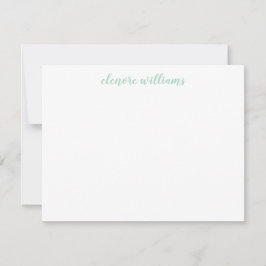 Mint Green Stylish Modern Elegant Girly Script Notitiekaartje